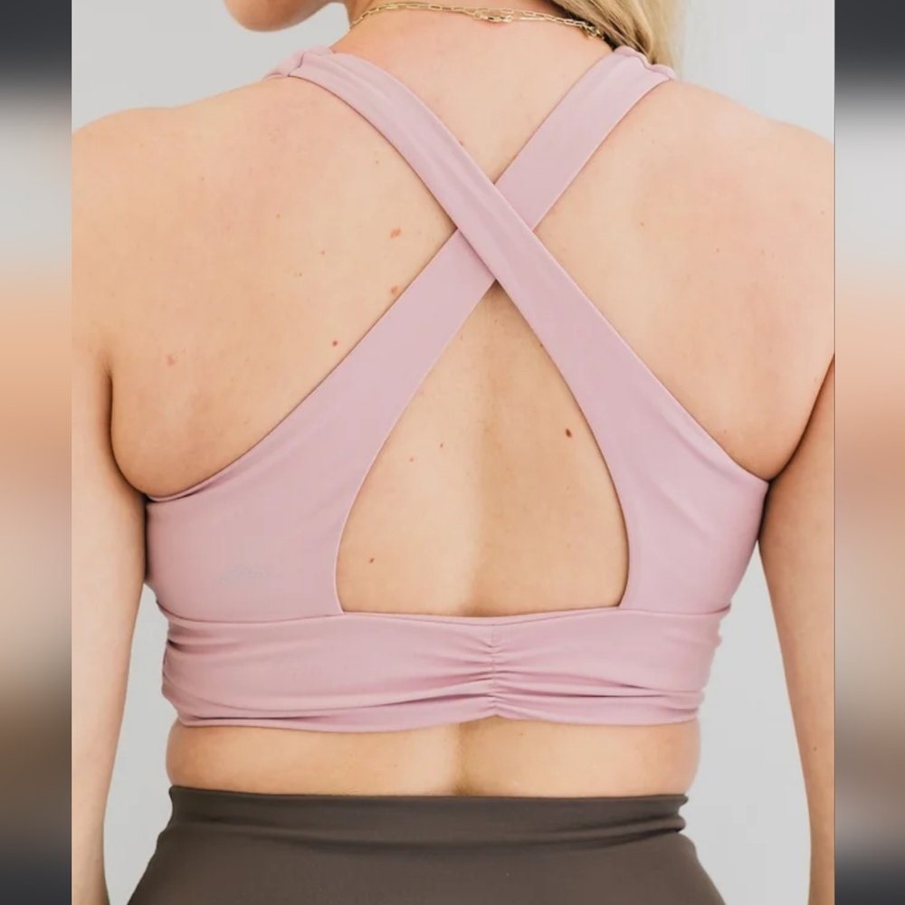 Bare Activewear Hold Me Up Sports Bra sz 10 Pink Mauve/Dusty Rose - Picture 4 of 10